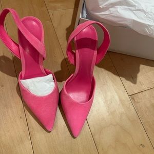 SCHUTZ HOT PINK SUEDE SLINGBACKS